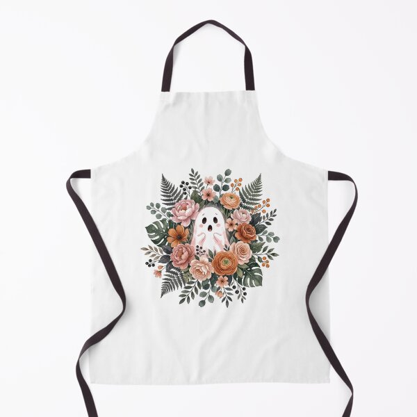 Item preview, Cute Ghost Floral Wreath Autumn Flowers Watercolor Art designed and sold by longngusuc.