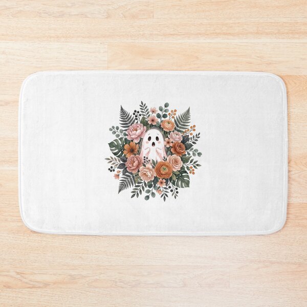 Item preview, Cute Ghost Floral Wreath Autumn Flowers Watercolor Art designed and sold by longngusuc.