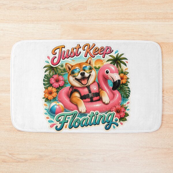 Item preview, Just Keep Floating - Funny Summer Shiba Inu designed and sold by DailyStruggleCo.