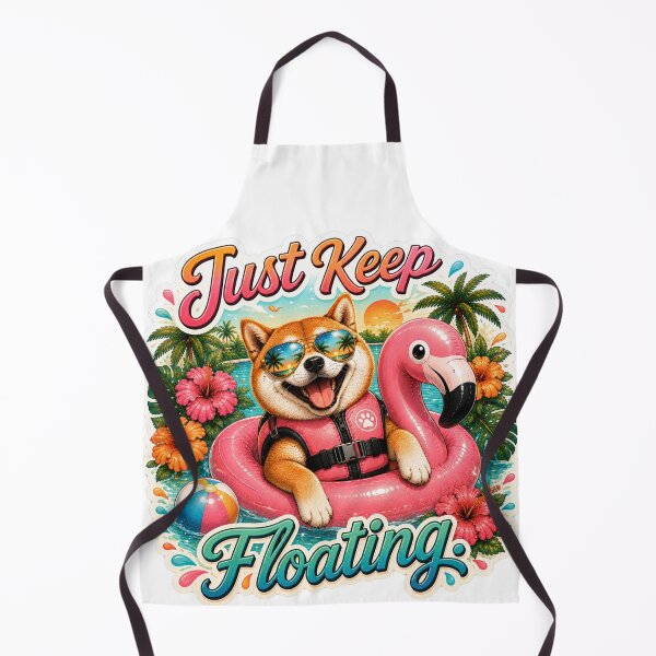 Item preview, Just Keep Floating - Funny Summer Shiba Inu designed and sold by DailyStruggleCo.