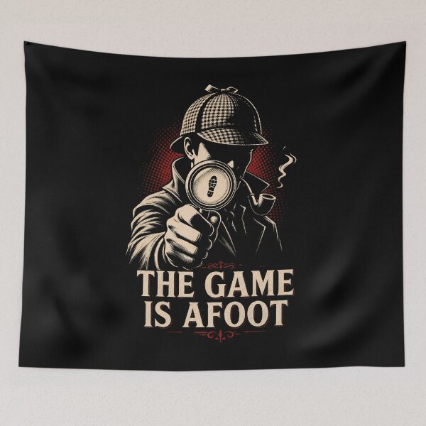 Item preview, The Game Is Afoot Sherlock Holmes Footprint Comic Art designed and sold by Fenay Designs.