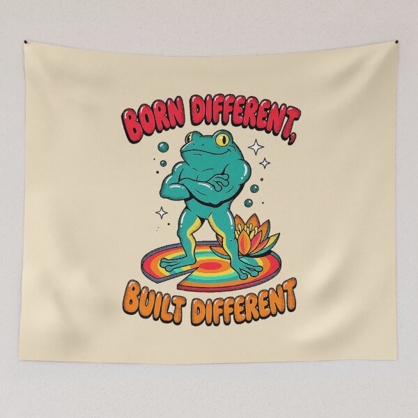 Item preview, Born Different Built Different Frog Rainbow Graphic  — Funny Pride Confidence Streetwear  designed and sold by SkTee2k.