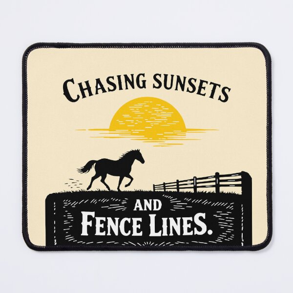 Item preview, Chasing sunsets and fence lines- Linocut  designed and sold by LisaMise.