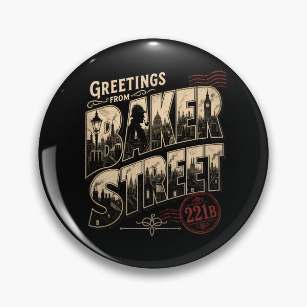 Item preview, Greetings From Baker Street London Sherlock Holmes Postcard designed and sold by Fenay Designs.
