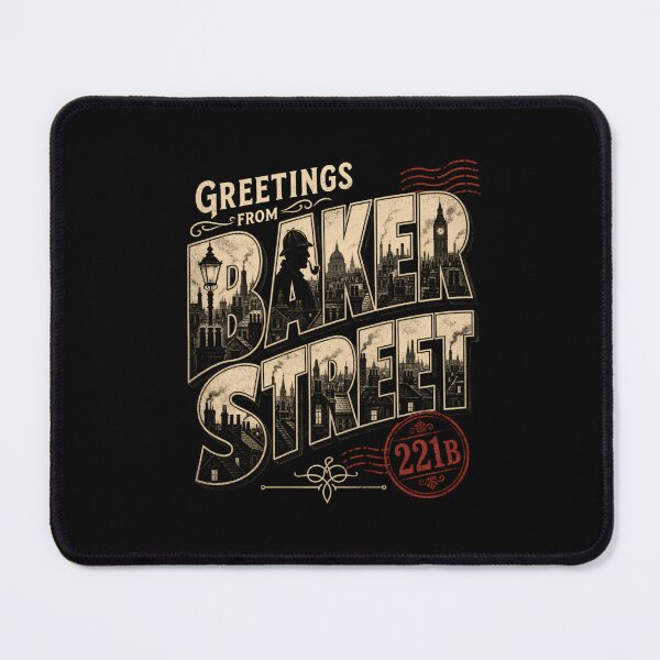 Item preview, Greetings From Baker Street London Sherlock Holmes Postcard designed and sold by Fenay Designs.