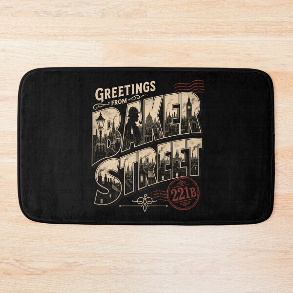 Item preview, Greetings From Baker Street London Sherlock Holmes Postcard designed and sold by Fenay Designs.