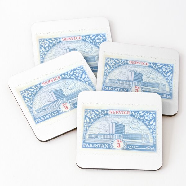 Artikelvorschau, Pakistan Service Blue Vintage Briefmarke entworfen und verkauft von red-amber65.