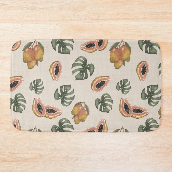 Item preview, Organic Papaya and Monstera Leaf Toss Muted Tropical Fruit designed and sold by chrisdembinski.