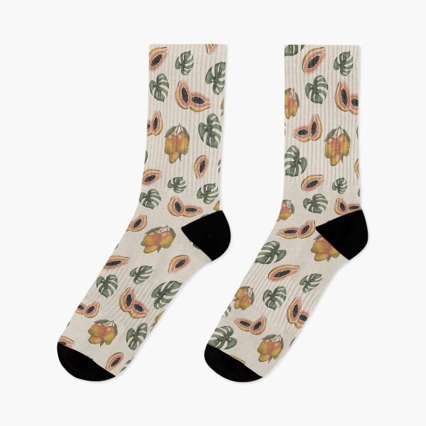 Item preview, Organic Papaya and Monstera Leaf Toss Muted Tropical Fruit designed and sold by chrisdembinski.