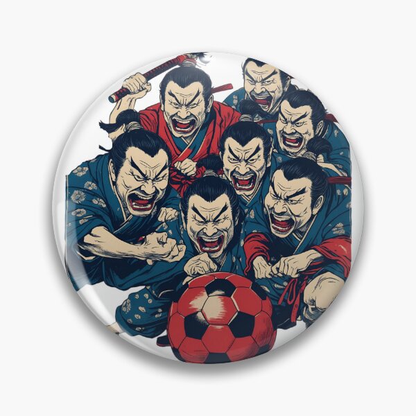 Item preview, Samurai Football Team - Japanese Ukiyo-e Soccer Parody Art designed and sold by Structure-Blue.