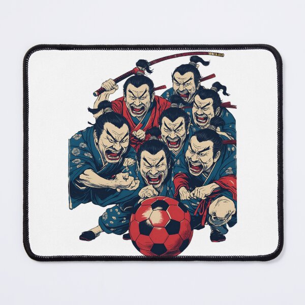 Item preview, Samurai Football Team - Japanese Ukiyo-e Soccer Parody Art designed and sold by Structure-Blue.