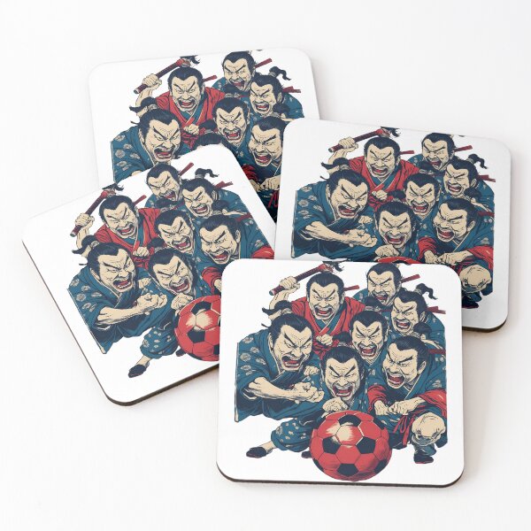 Item preview, Samurai Football Team - Japanese Ukiyo-e Soccer Parody Art designed and sold by Structure-Blue.
