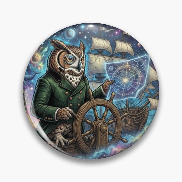 Item preview, Keeper of Lost Horizons – Cosmic Owl Navigator  designed and sold by Dogandesighn.