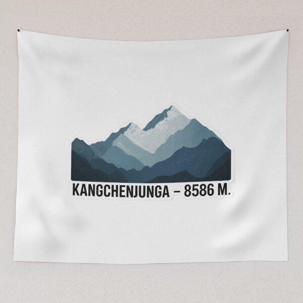 Item preview, Kangchenjunga 8586 m – Minimalist Mountain Peak Illustration designed and sold by Gabe1983.
