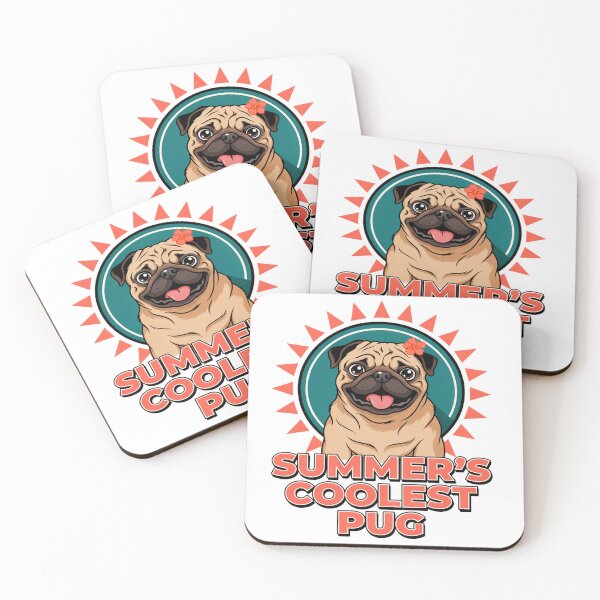 Item preview,  Pug with Flower Summer Style  designed and sold by Squiggle Happy.