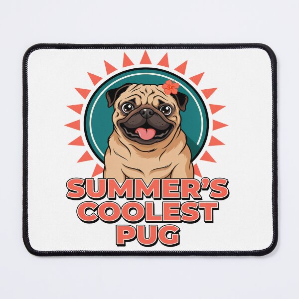 Item preview, Pug with Flower Summer Style designed and sold by Squiggle Happy.