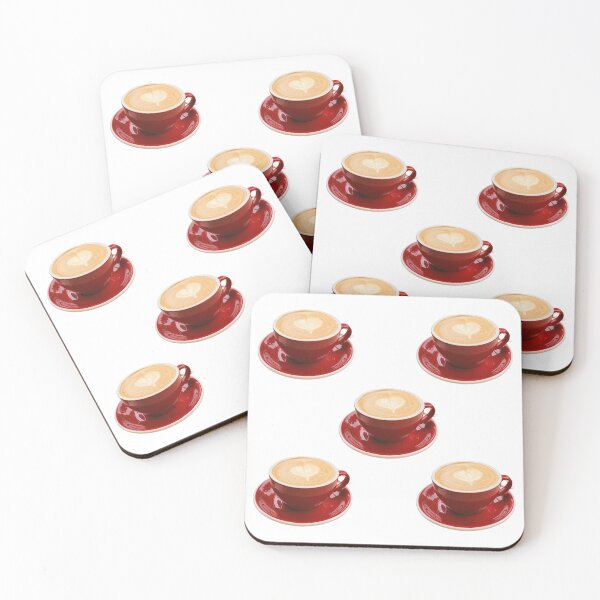Item preview, Red Cappuccino Cup Heart Latte Art - Coffee Lover Print designed and sold by PabloRealePH.