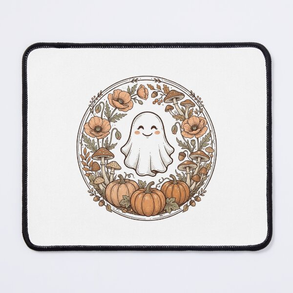Item preview, Cute Ghost Halloween Autumn Floral Pumpkin Mushroom Art designed and sold by longngusuc.