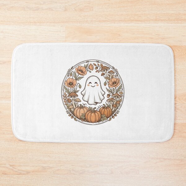 Item preview, Cute Ghost Halloween Autumn Floral Pumpkin Mushroom Art designed and sold by longngusuc.