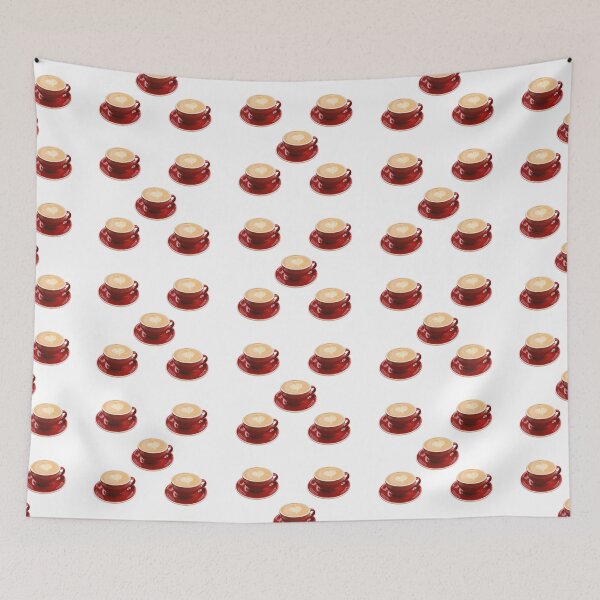 Item preview, Red Cappuccino Cup Heart Latte Art - Coffee Lover Print designed and sold by PabloRealePH.