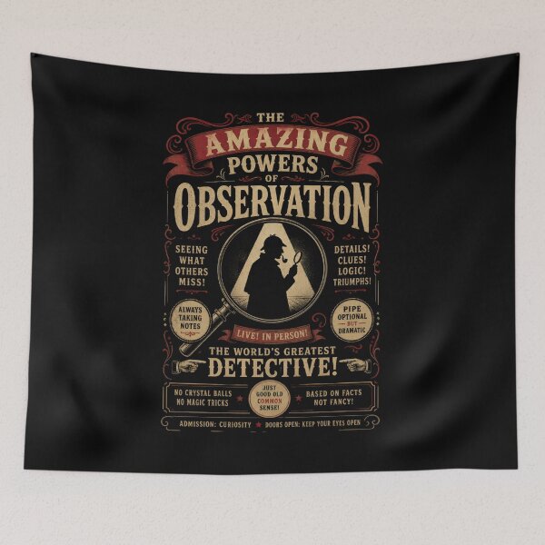 Item preview, The Amazing Powers of Observation Sherlock Holmes Poster Art designed and sold by Fenay Designs.