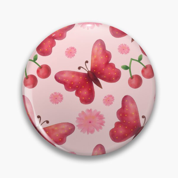 Item preview, Whimsical Watercolor Butterfly and Cherry Pattern  designed and sold by HopeAndHustle.