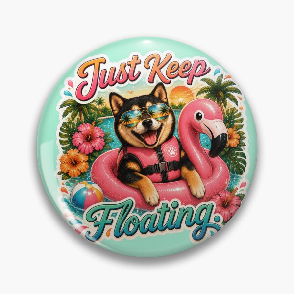 Item preview, Just Keep Floating - Funny Summer Black Shiba Inu designed and sold by DailyStruggleCo.
