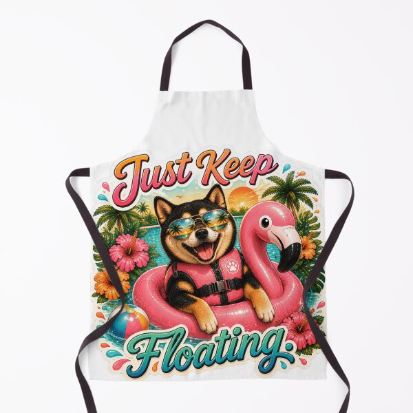 Item preview, Just Keep Floating - Funny Summer Black Shiba Inu designed and sold by DailyStruggleCo.