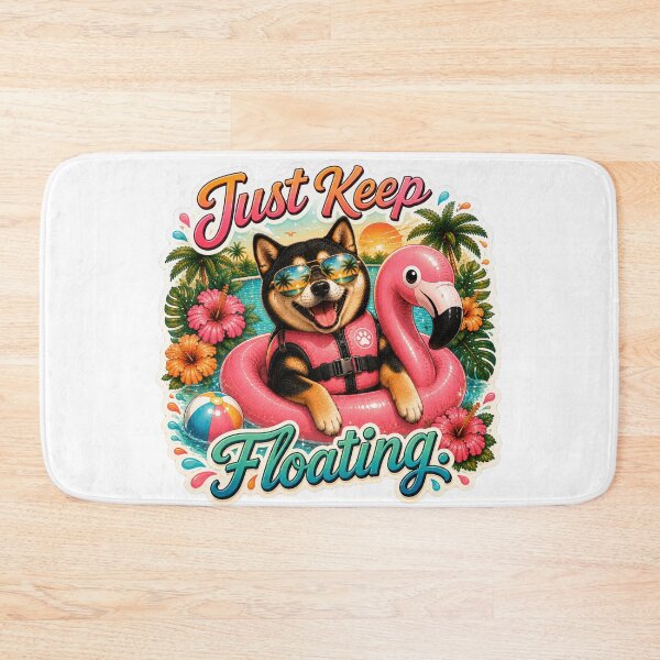 Item preview, Just Keep Floating - Funny Summer Black Shiba Inu designed and sold by DailyStruggleCo.