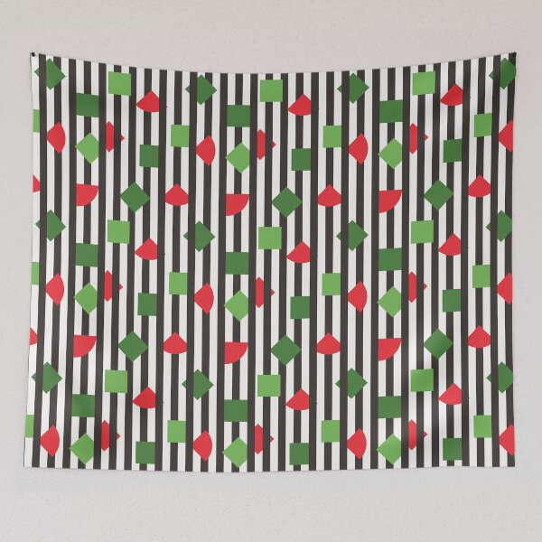 Item preview, Abstract Water Melon and Cheese B&W Stripes designed and sold by Qousqoza7.