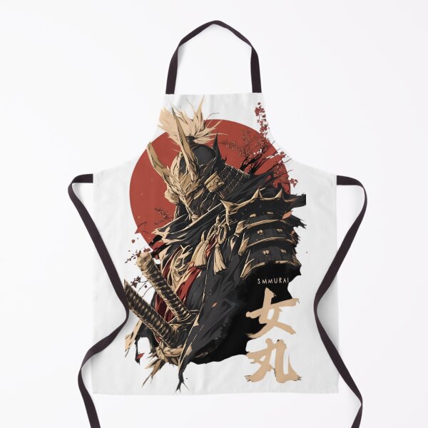 Item preview, Samurai Spirit Warrior Art – Japanese Oni Mask Samurai with Red Sun Vintage Anime Style designed and sold by Dyan4.