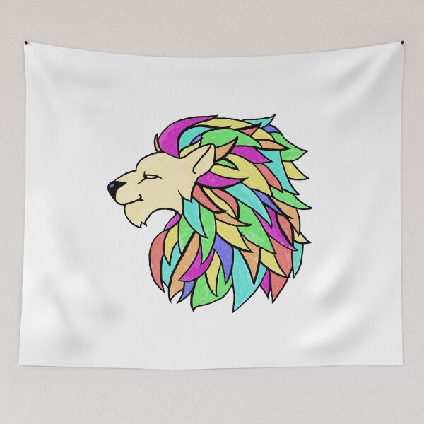 Item preview, Geometric Watercolour Lion Head designed and sold by DoodlingMissy.