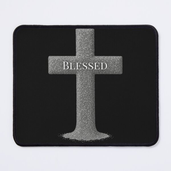 Item preview, "Blessed" on simple grey cross designed and sold by The Tired Mamma.