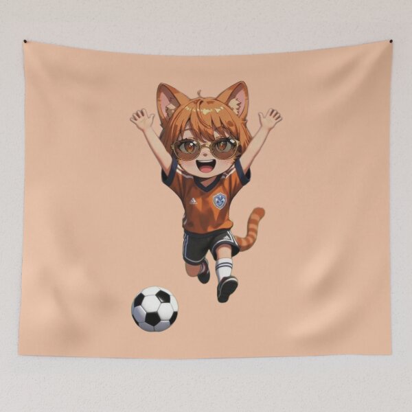 Item preview, Cute Chibi Fox Soccer Player Celebrating designed and sold by BLUESKY11a.