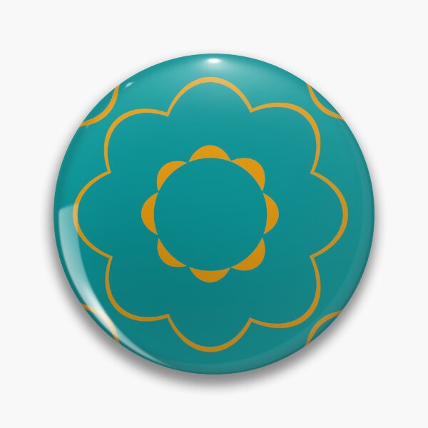Item preview, Bold Vintage Flower Design in teal designed and sold by StefanStudioArt.