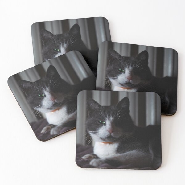 Item preview, Green Eyed Tuxedo Cat Portrait designed and sold by EllenNortt.