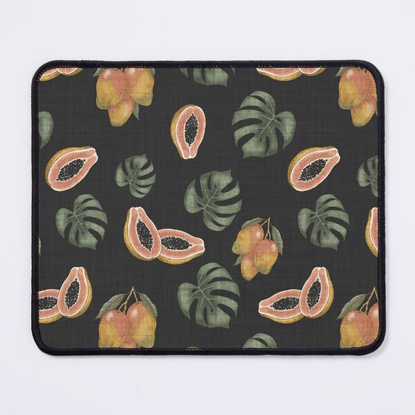 Item preview, Midnight Organic Papaya and Monstera Leaf Toss Muted Tropical Fruit designed and sold by chrisdembinski.