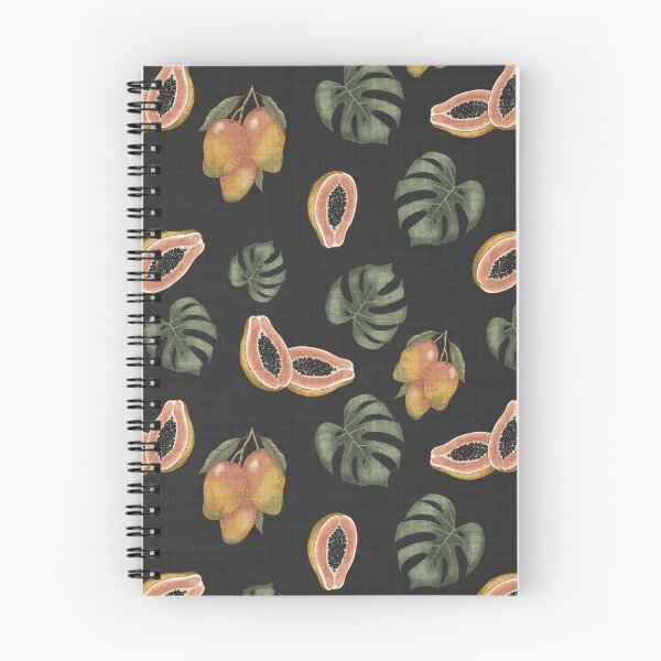 Item preview, Midnight Organic Papaya and Monstera Leaf Toss Muted Tropical Fruit designed and sold by chrisdembinski.