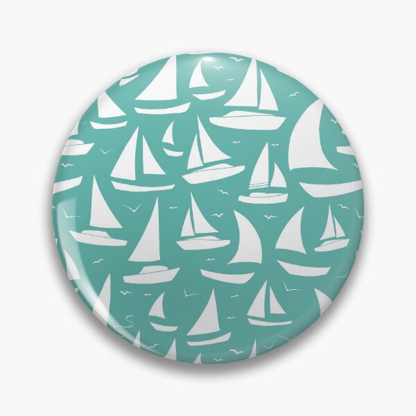 Item preview, Yacht Regatta Aqua Blue and White Pattern designed and sold by CreativeBridge.