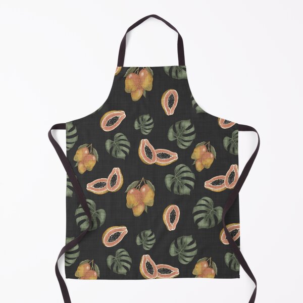 Item preview, Midnight Organic Papaya and Monstera Leaf Toss Muted Tropical Fruit designed and sold by chrisdembinski.