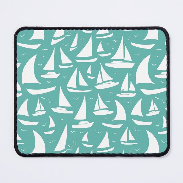 Item preview, Yacht Regatta Aqua Blue and White Pattern designed and sold by CreativeBridge.