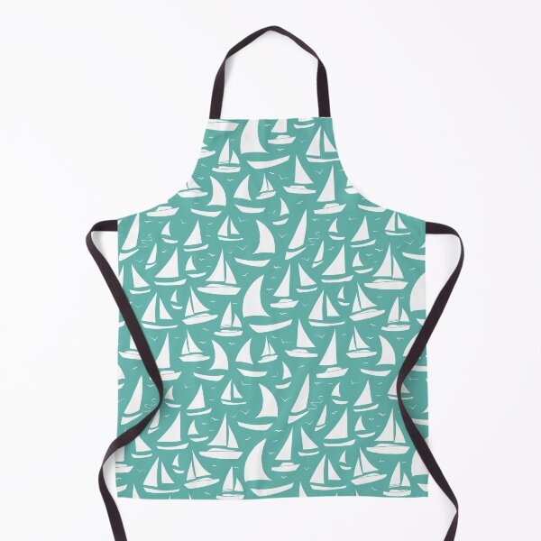 Item preview, Yacht Regatta Aqua Blue and White Pattern designed and sold by CreativeBridge.