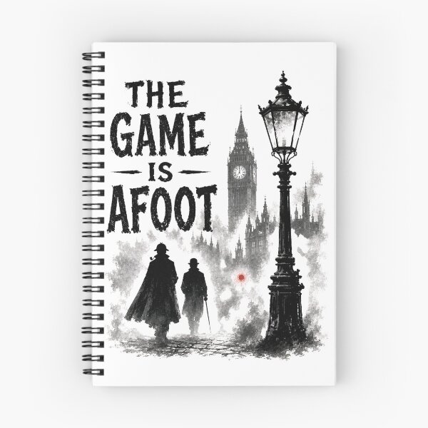 Item preview, The Game Is Afoot Sherlock Holmes Watson Foggy London Skyline designed and sold by Fenay Designs.