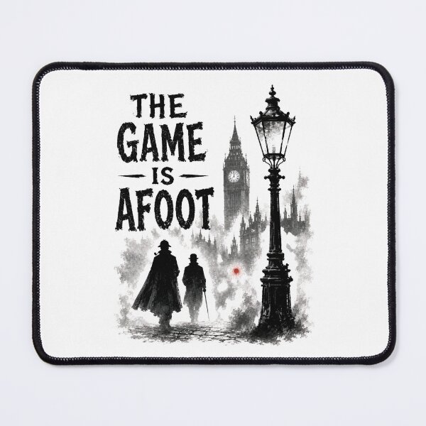 Item preview, The Game Is Afoot Sherlock Holmes Watson Foggy London Skyline designed and sold by Fenay Designs.