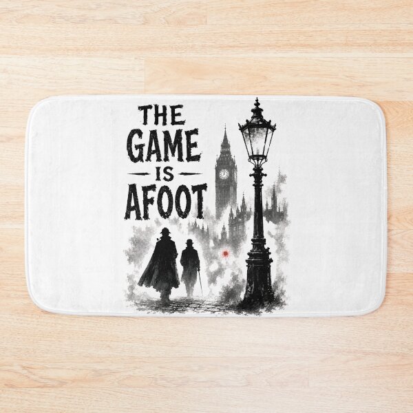 Item preview, The Game Is Afoot Sherlock Holmes Watson Foggy London Skyline designed and sold by Fenay Designs.