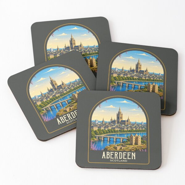 Item preview, Aberdeen Vintage Travel Illustration designed and sold by HomeLivingCo.