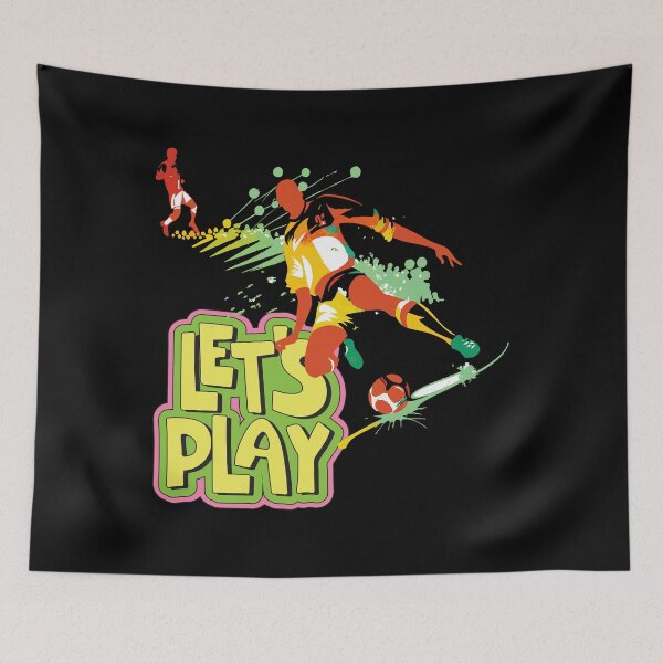 Item preview, Let's Play Soccer Shirt, Retro Neon Football Graphic Tee, Urban Streetwear Soccer Apparel, Vibrant Youth Sports Fan T-Shirt, Distressed Abstract Football Player Sweatshirt designed and sold by E20STUDIO.