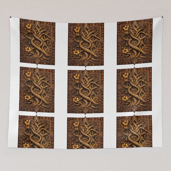 Item preview, Celtic Floral Woodcarving Nature Knotwork designed and sold by krujoArt.