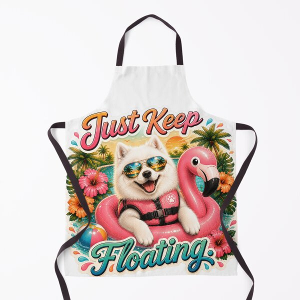 Item preview, Just Keep Floating - Funny Summer Samoyed designed and sold by DailyStruggleCo.