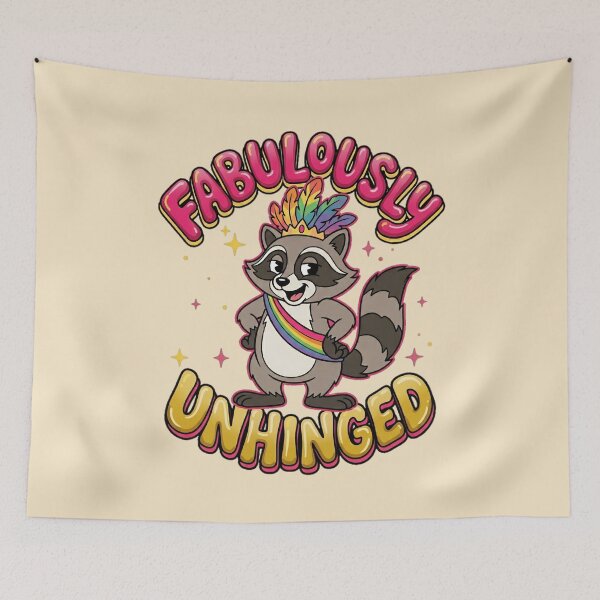 Item preview, Fabulously Unhinged Raccoon Rainbow Crown Pride Graphic  — Funny LGBT Dark Humor Confidence  designed and sold by SkTee2k.